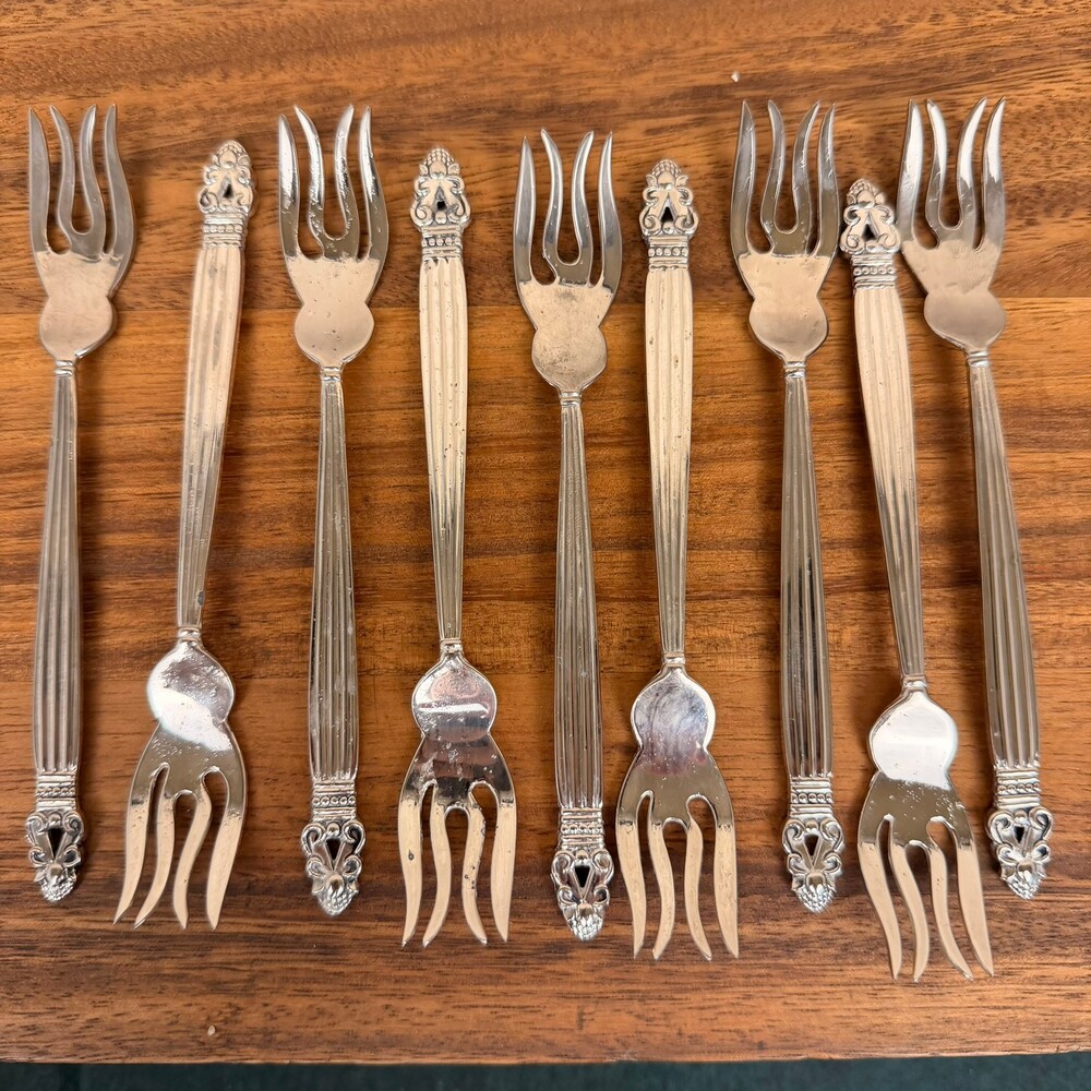 Godinger Individual Cake Fork Olde Copenhagen (SILVERPLATE) Set of 9
